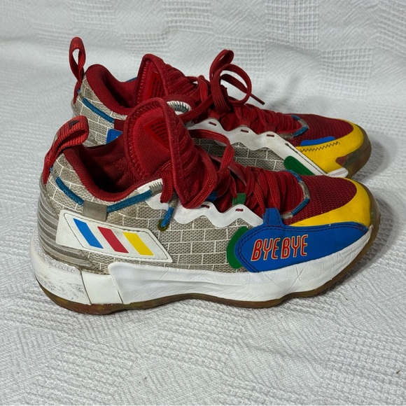 Adidas LEGO‎ x Dame 7 EXTPLY Little Kid 'Bye Bye' size 4 colorful sneakers - Picture 1 of 8